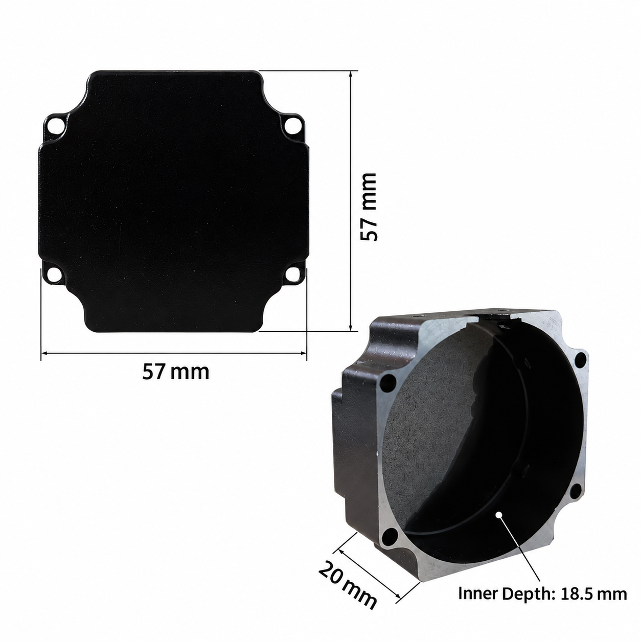 OUKEDA Closed-Loop Motor Rear Cover End Cap for 57mm Nema 23 Stepper Motor